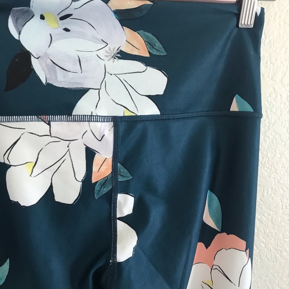 NWT | Athleta | Floral Elation 7/8 Tight Teal - Picture 5 of 6